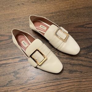 white bally loafers size 38